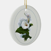 エレガントで白いオランダカイウユリ セラミックオーナメント (右)