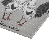 エレガントで白いオンドリのガラスまな板 カッティングボード (角)