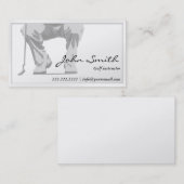 エレガントで白いパットのゴルフインストラクターの名刺 名刺 (正面/裏面)