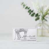 エレガントで白いパットのゴルフインストラクターの名刺 名刺 (スタンド正面)