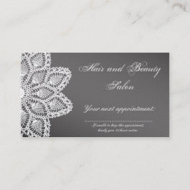 エレガントで白いレースの毛及び美容院のアポイントメント 予約カード