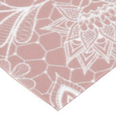 エレガントで白いレースの花柄および紙吹雪のデザイン テーブルクロス (アングル)