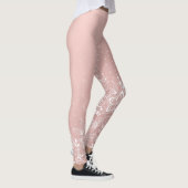 エレガントで白いレースの花柄および紙吹雪のデザイン レギンス (右)