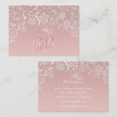 エレガントで白いレースの花柄および紙吹雪のデザイン 名刺 (正面/裏面)