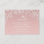 エレガントで白いレースの花柄および紙吹雪のデザイン 名刺 (裏面)
