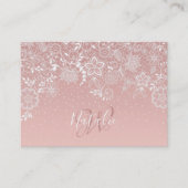 エレガントで白いレースの花柄および紙吹雪のデザイン 名刺 (正面)