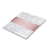 エレガントで白い大理石のばら色の金ゴールドのフェイクなストリップ タイル (側面)