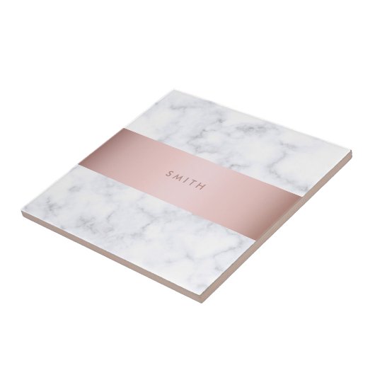 エレガントで白い大理石のばら色の金ゴールドのフェイクなストリップ タイル (側面)