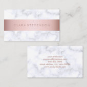 エレガントで白い大理石のばら色の金ゴールドのフェイクなストリップ 名刺 (正面/裏面)