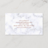 エレガントで白い大理石のばら色の金ゴールドのフェイクなストリップ 名刺 (裏面)