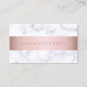 エレガントで白い大理石のばら色の金ゴールドのフェイクなストリップ 名刺 (正面)