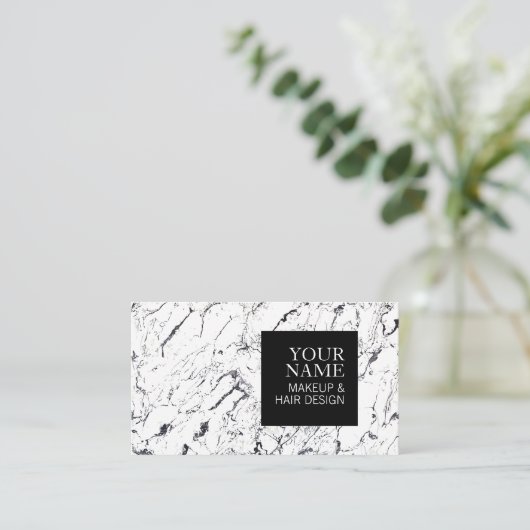 エレガントで白い大理石のメーキャップアーティストのヘアーサロン 名刺 (スタンド正面)