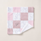 エレガントで白い大理石及びばら色の金ゴールドのグリッターは市松模様になりました バスタオルセット (ウォッシュタオル)