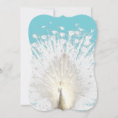 エレガントで白い孔雀は結婚式招待状に羽をつけます 招待状 (裏面)