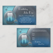 エレガントで白い歯の泡歯科名刺 予約カード (正面/裏面)