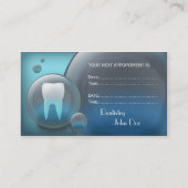 エレガントで白い歯の泡歯科名刺 予約カード (裏面)