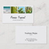 エレガントで白い熱帯写真のコラージュ 名刺 (正面/裏面)