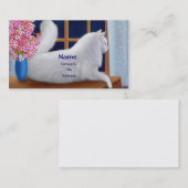 エレガントで白い猫の名刺 名刺 (正面/裏面)