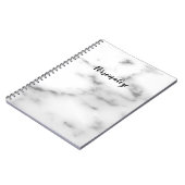 エレガントで白い石造りの大理石のカスタムなノート ノートブック (左側)