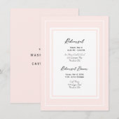 エレガントで白い結婚式のリハーサル 招待状 (正面/裏面)