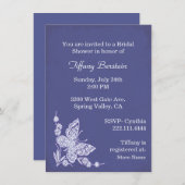 エレガントで白い蝶ブライダルシャワーの招待状 招待状 (正面/裏面)