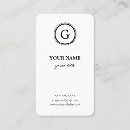 エレガントで白くおよび黒いモノグラムの名刺 名刺