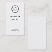 エレガントで白くおよび黒いモノグラムの名刺 名刺 (正面/裏面)