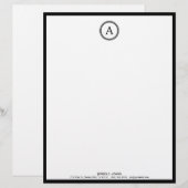 エレガントで白くおよび黒いモノグラムレターヘッド レターヘッド (正面/裏面)