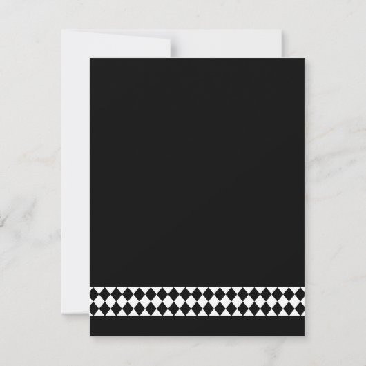 エレガントで白くおよび黒い性はパーティーを明らかにします 招待状 (裏面)