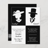 エレガントで白くおよび黒い性はパーティーを明らかにします 招待状 (正面/裏面)