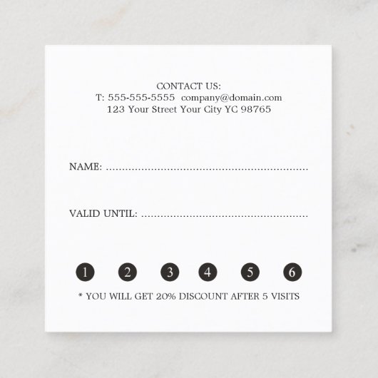 エレガントで白くフェイクな金ゴールドかみそりのロイヤリティカード ロイヤリティカード (裏面)