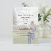 エレガントで白く及び黒い写真の結婚式招待状 招待状 (スタンド正面)