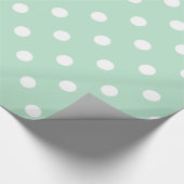 エレガントで真新しい緑の水玉模様の包装紙 ラッピングペーパー (角)