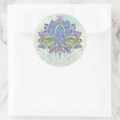 エレガントで穏やかな水彩画はす/ユリの花 ラウンドシール (バッグ)