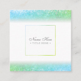 エレガントで粋で豪華な緑の正方形の名刺 スクエア名刺