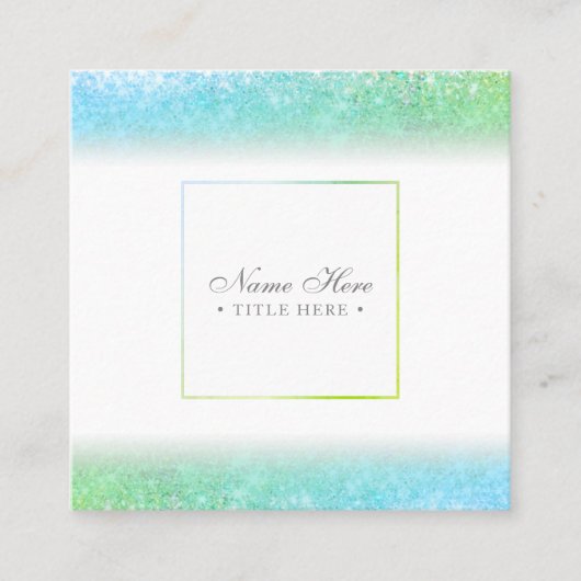 エレガントで粋で豪華な緑の正方形の名刺 スクエア名刺 (正面)