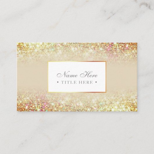 エレガントで粋で豪華な金ゴールドの名刺 名刺 (正面)