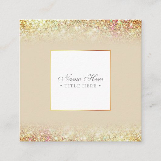 エレガントで粋で豪華な金ゴールドの正方形の名刺 スクエア名刺 (正面)