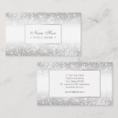 エレガントで粋で豪華な銀製の名刺 名刺 (正面/裏面)