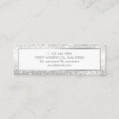 エレガントで粋で豪華な銀製の小型名刺 スキニー名刺 (裏面)