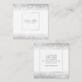 エレガントで粋で豪華な銀製の正方形の名刺 スクエア名刺 (正面/裏面)