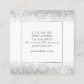 エレガントで粋で豪華な銀製の正方形の名刺 スクエア名刺 (裏面)