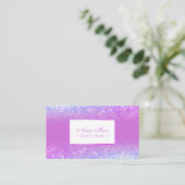 エレガントで粋で贅沢な紫色の名刺 名刺 (スタンド正面)