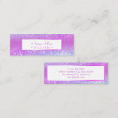 エレガントで粋で贅沢な紫色の小型名刺 スキニー名刺 (正面/裏面)