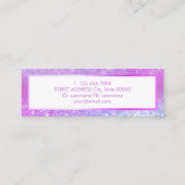 エレガントで粋で贅沢な紫色の小型名刺 スキニー名刺 (裏面)