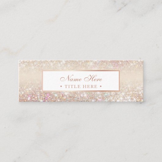 エレガントで粋なパステル調の金ゴールドの小型名刺 スキニー名刺 (正面)