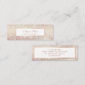 エレガントで粋なパステル調の金ゴールドの小型名刺 スキニー名刺 (正面/裏面)