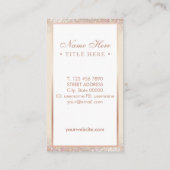 エレガントで粋なパステル調の金ゴールドの縦の名刺 名刺 (裏面)