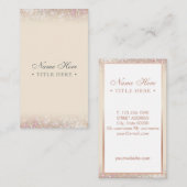 エレガントで粋なパステル調の金ゴールドの縦の名刺 名刺 (正面/裏面)