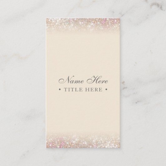 エレガントで粋なパステル調の金ゴールドの縦の名刺 名刺 (正面)